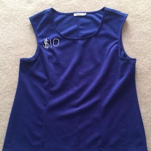 Blue jacquard peplum style top